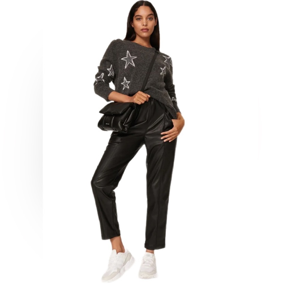 NWT Rails Black Jayden Faux Leather Cropped Pants Size M